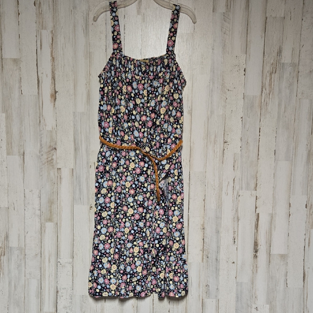 True Craft Black and Pink Sleeveless Sundress